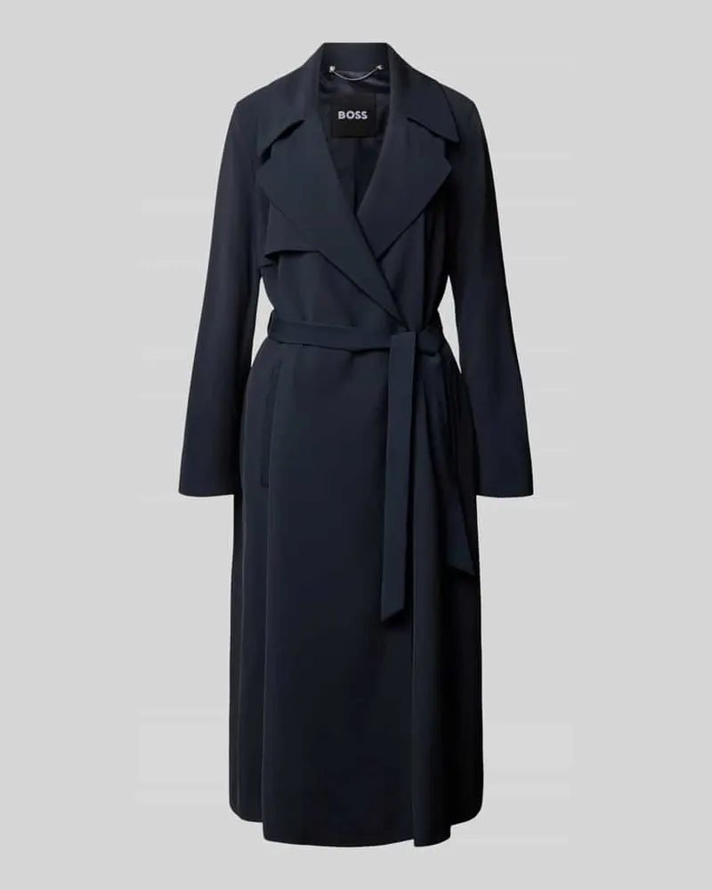 HUGO BOSS Regular Fit Trenchcoat mit Bindegürtel Marine