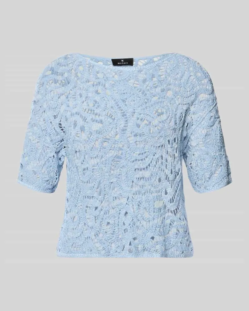 monari Strickshirts aus Häkelspitze Modell 'Cornelly Hellblau