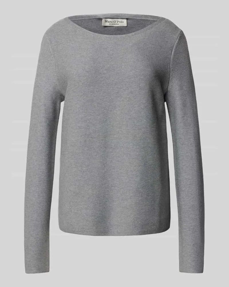 Marc O'Polo Regular Fit Strickpullover aus reiner Baumwolle Mittelgrau