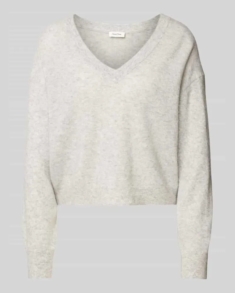 American Vintage Strickpullover aus Leinen-Mix mit Kaschmir-Anteil Modell 'RAXOW Hellgrau