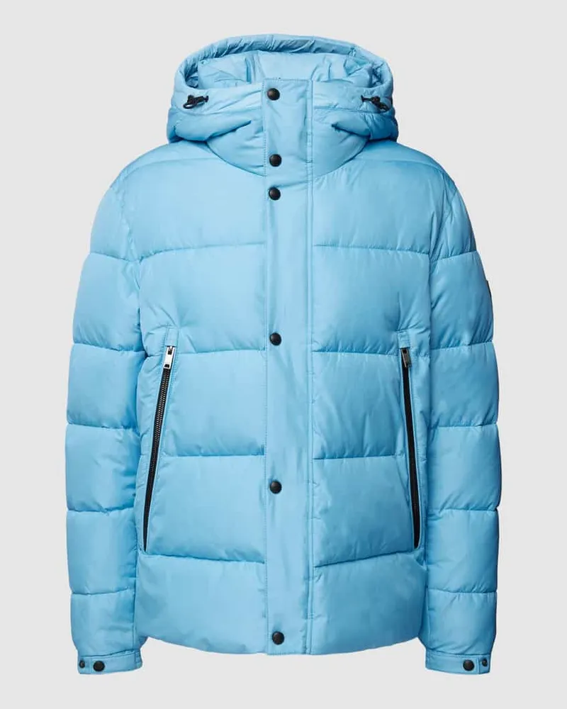 HUGO BOSS Winterjacke mit Kapuze Hellblau