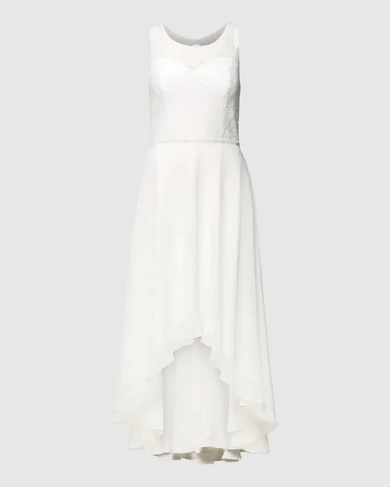 LUXUAR Brautkleid mit Details aus Spitze Offwhite