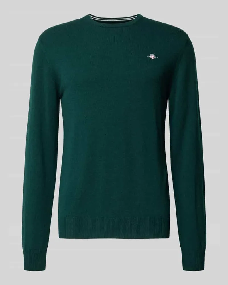 Gant Strickpullover mit gerippten Abschlüssen Dunkelgruen