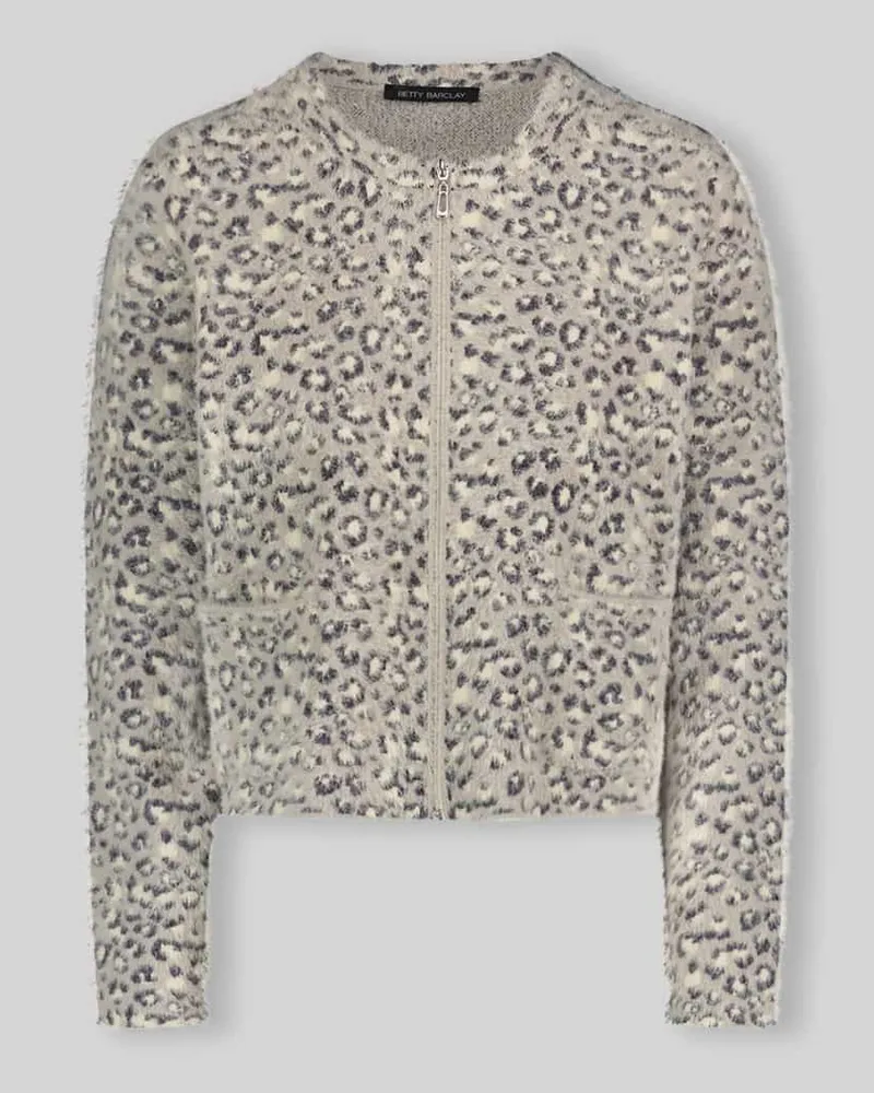 Betty Barclay Strickjacke mit Reißverschluss-Front Beige