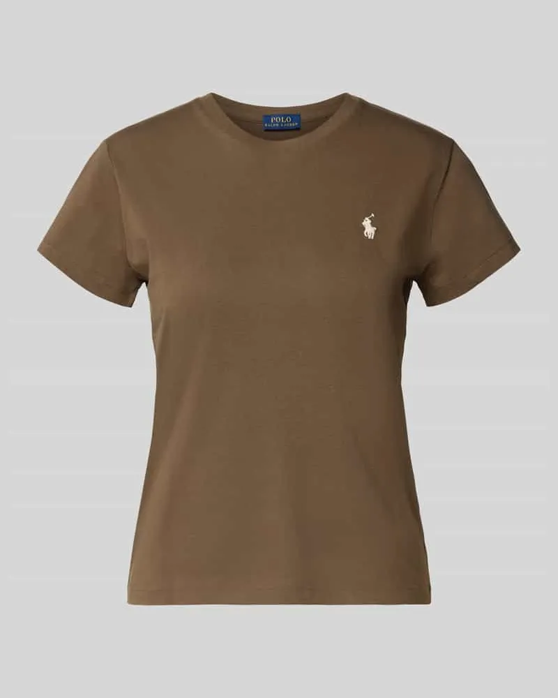 Ralph Lauren T-Shirt mit Label-Stitching Dunkelbraun
