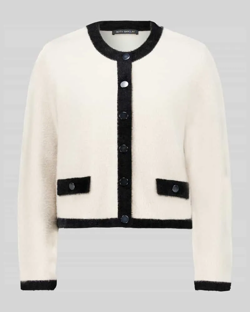 Betty Barclay Regular Fit Strickjacke mit Kontraststreifen Beige
