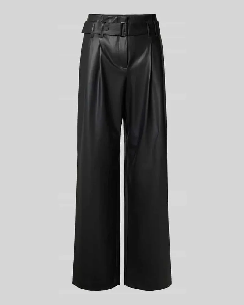 RAFFAELLO ROSSI  Straight Leg Hose in Leder-Optik Modell 'NICOLE Black