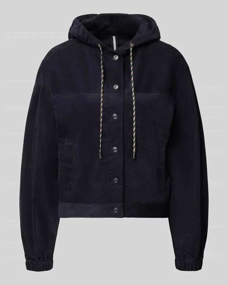 Marc Cain Regular Fit Jacke aus Baumwoll-Mix Marine