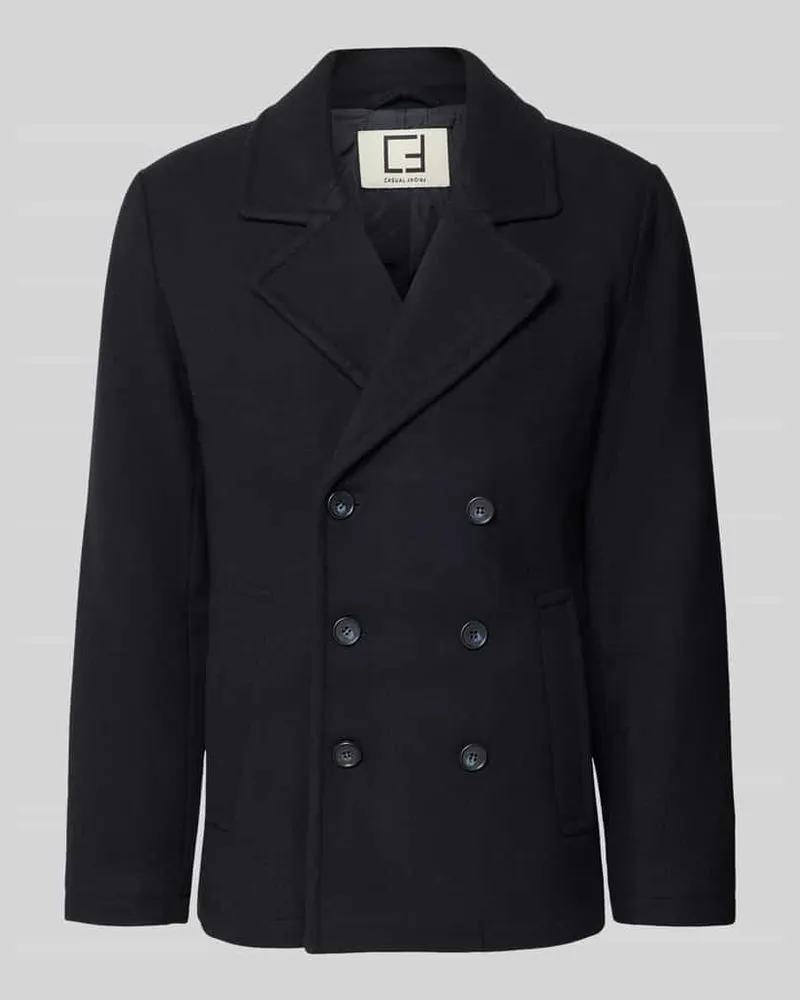 Casual Friday Regular Fit Jacke aus Woll-Mix Modell 'METS Dunkelblau