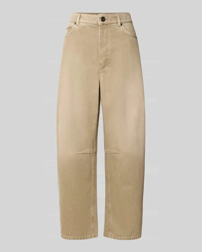 Max Mara Regular Fitt Barrel Jeans aus reiner Baumwolle Modell 'ARCADIA Beige