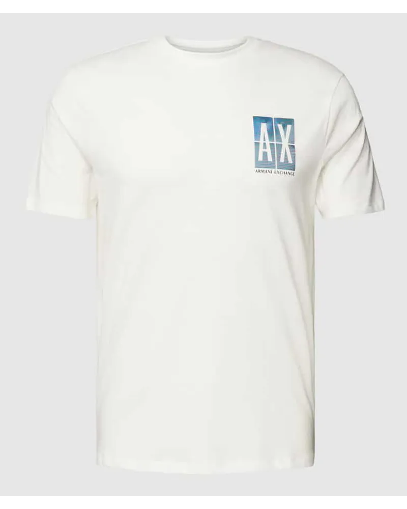 Armani Exchange T-Shirt mit Label-Print Offwhite