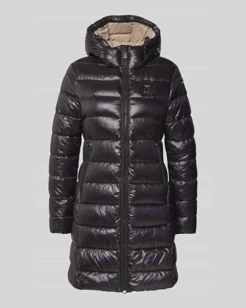 Blauer Steppmantel in Midi-Länge Modell 'Adelaide Black