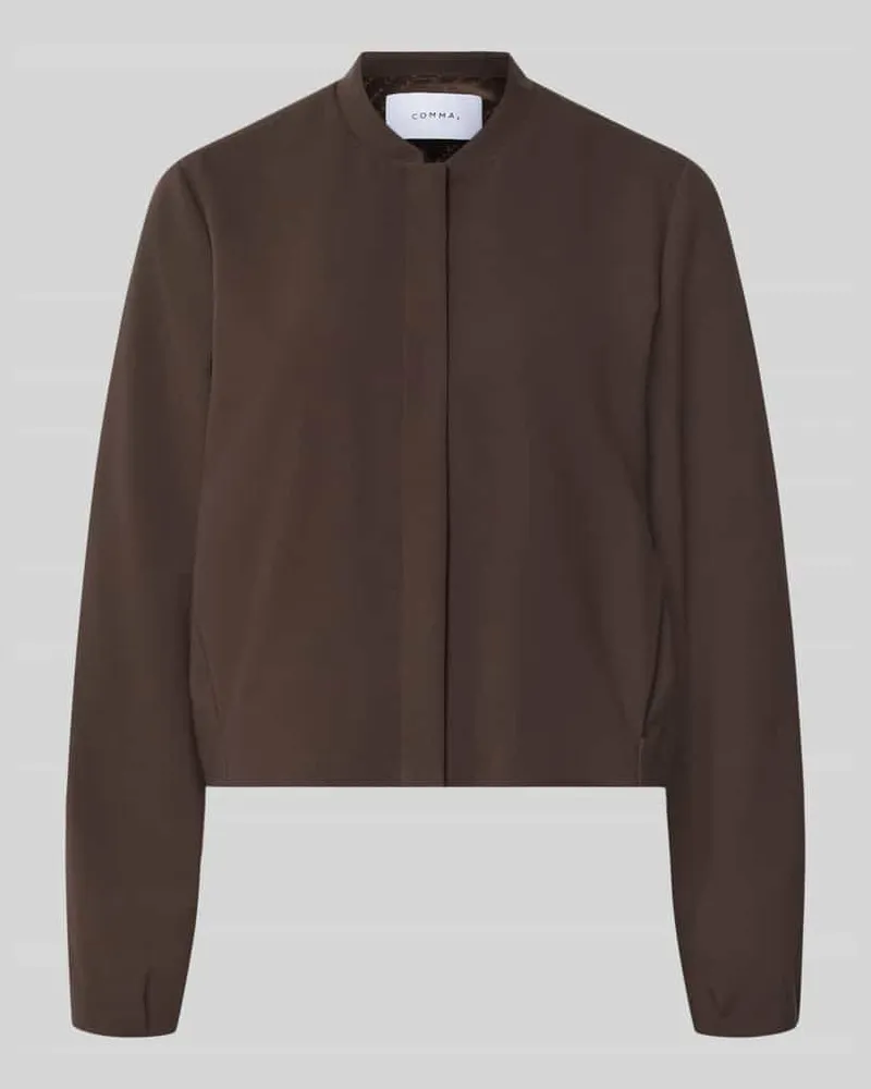 COMMA Blouson mit Viskose-Anteil Dunkelbraun