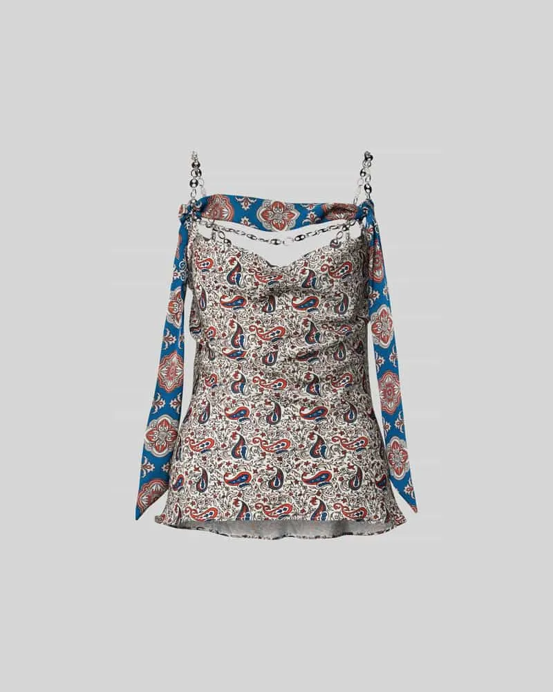 Paco Rabanne Top mit Ketten-Detail Ecru