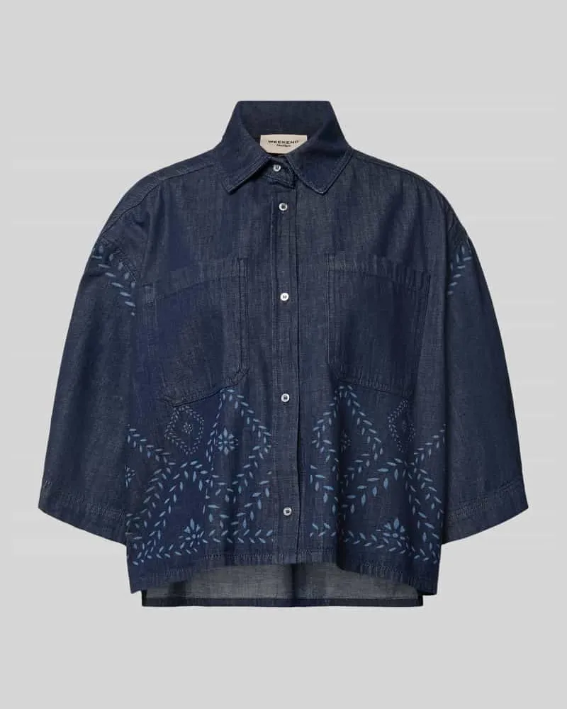 Max Mara Boxy Fit Jeansbluse aus reiner Baumwolle Modell 'ALARE Jeansblau