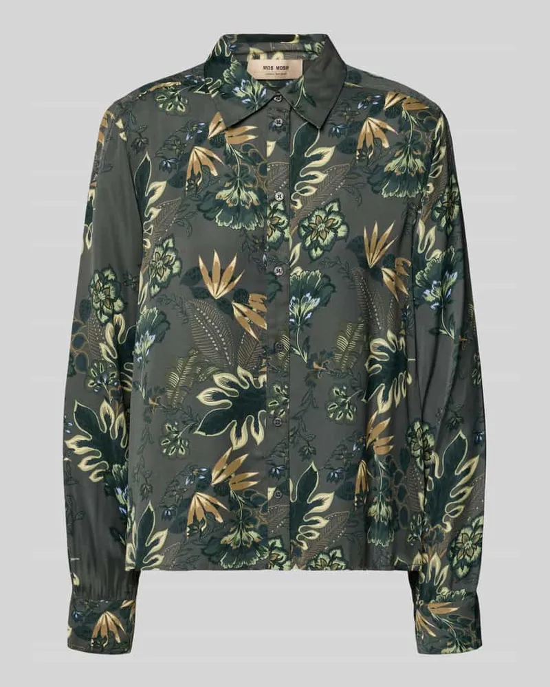 Mos Mosh Regular Fit Bluse mit Umlegekragen Modell 'Abina Schilf