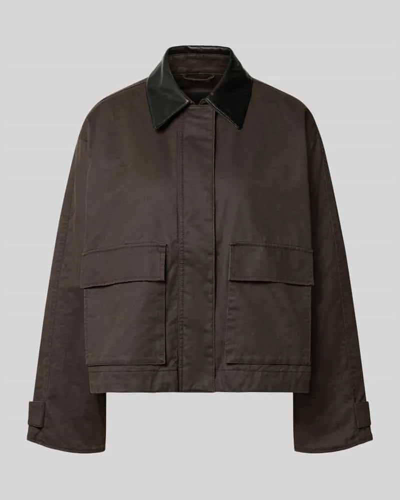 OPUS Regular Fit Blouson aus Baumwoll-Mix Modell 'Hamina Dunkelbraun