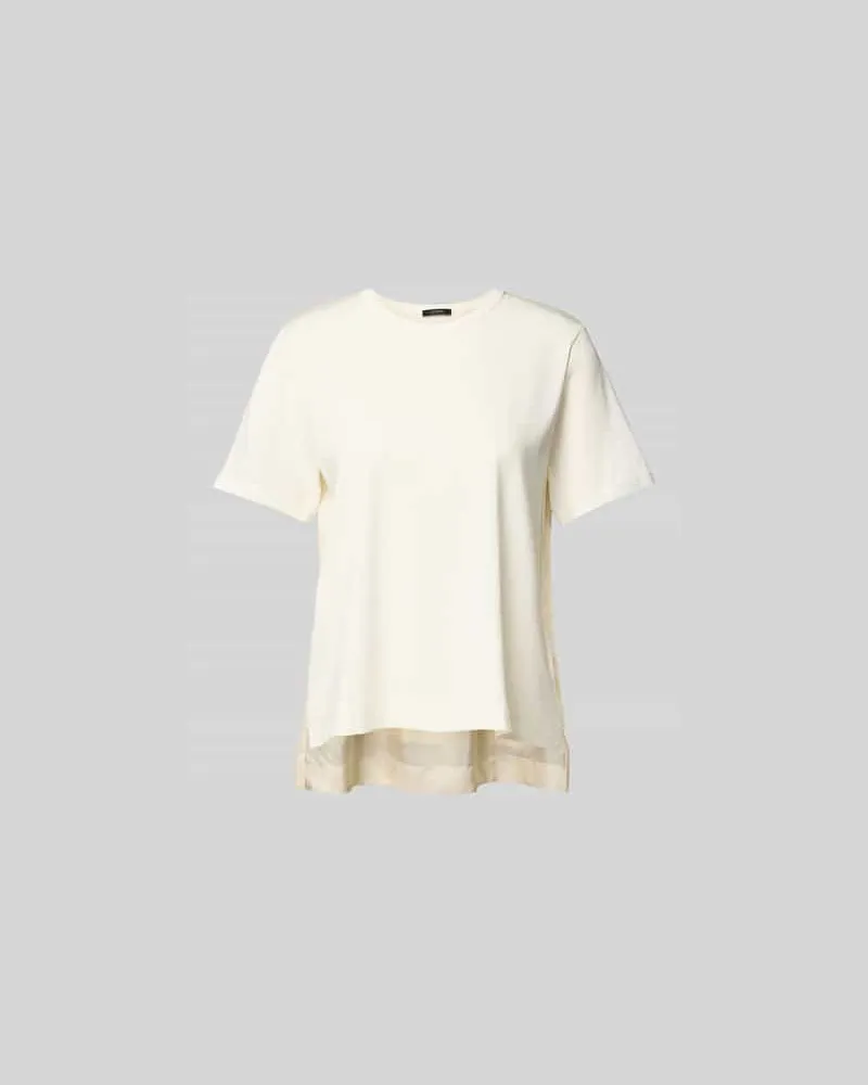Joseph T-Shirt mit geripptem Rundhalsausschnitt Ecru