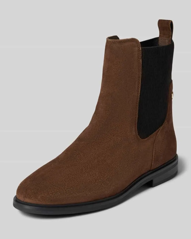 Tommy Hilfiger Chelsea Boots aus Rindsnappa Dunkelbraun