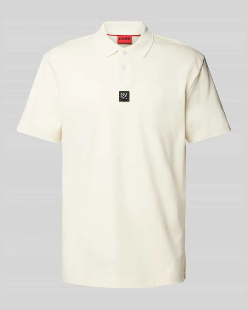 HUGO BOSS Regular Fit Poloshirt mit Label-Badge Modell 'Deabono Offwhite