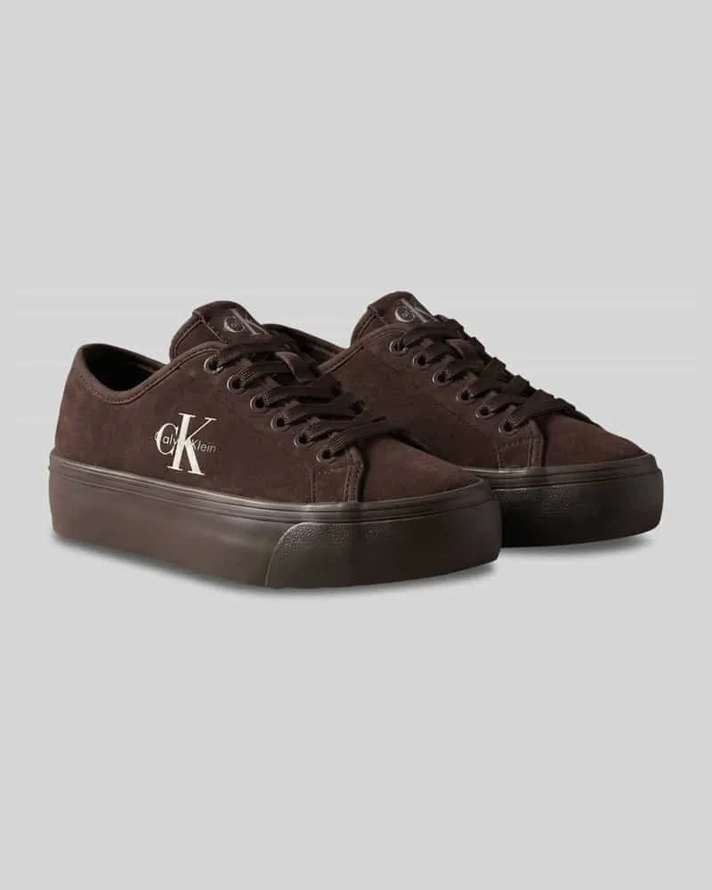 Calvin Klein Sneaker mit Logo-Details Dunkelbraun