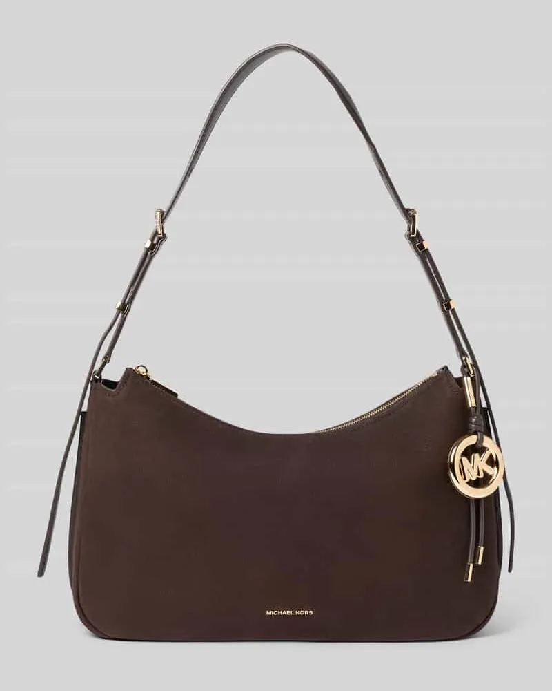 Michael Kors Handtasche aus Leder mit Label-Applikation Modell 'NOLITA Dunkelbraun