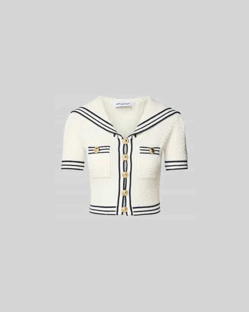 Self-Portrait Strickjacke mit Knopfleiste Weiss