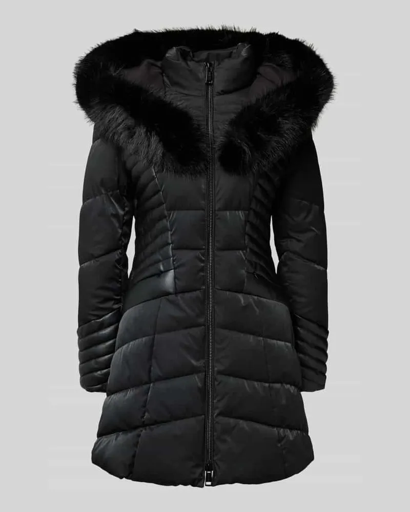 Guess Regular Fit Steppjacke mit Zweiwege-Reißverschluss Modell 'Oxana Black