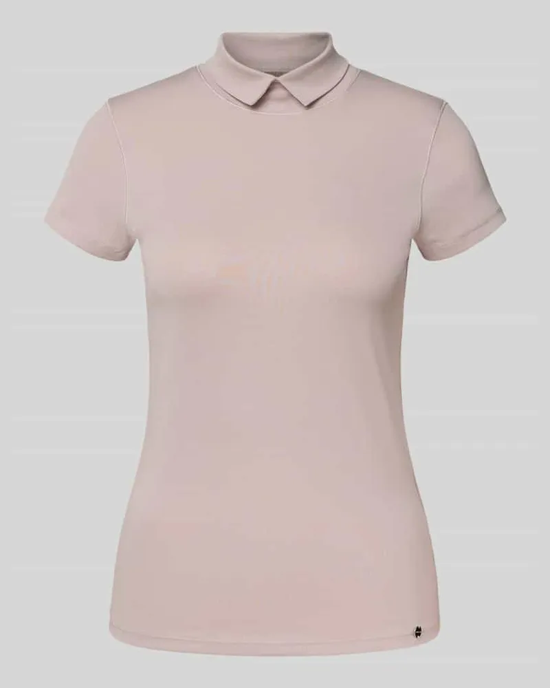 Marc Cain T-Shirt aus Baumwoll-Elasthan-Mix mit Rollkragen Kitt