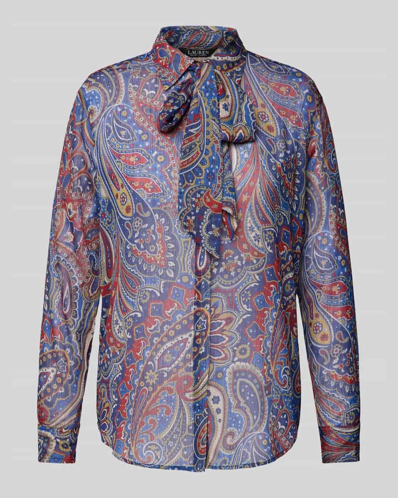 Ralph Lauren Hemdbluse mit verdeckter Knopfleiste Modell 'KRISTY Blau