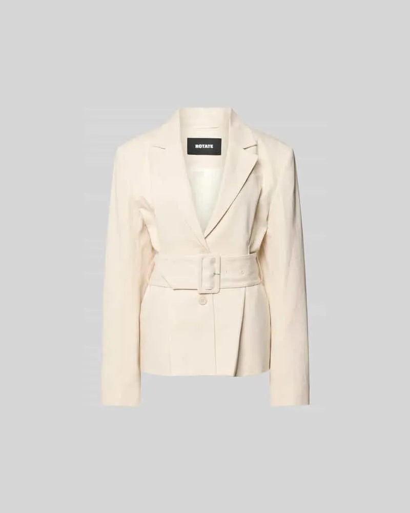 ROTATE Birger Christensen Blazer aus Leinen-Mix mit Taillen-Gürtel Beige