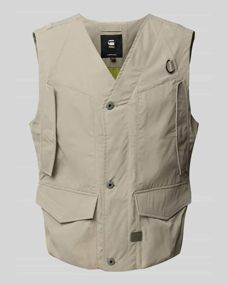 G-STAR RAW Weste mit Pattentaschen Hellgrau