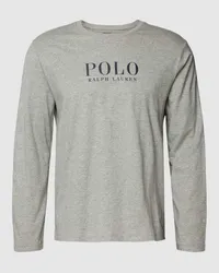 Ralph Lauren Longsleeve mit Label-Print Modell 'LIQUID Mittelgrau