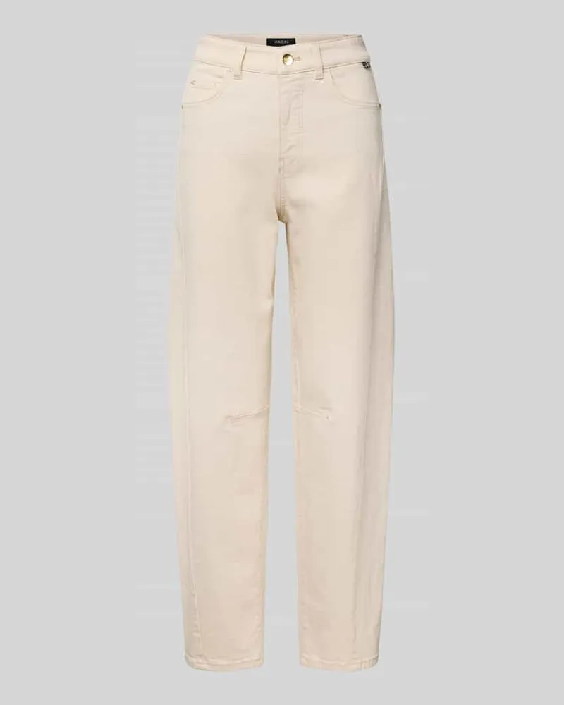 Marc Cain Relaxed Fit High Waist Jeans mit Eingrifftaschen Offwhite