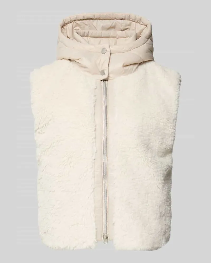 Frieda & Freddies Regular Fit Weste mit Teddyfell Modell 'Yetibabe Sand