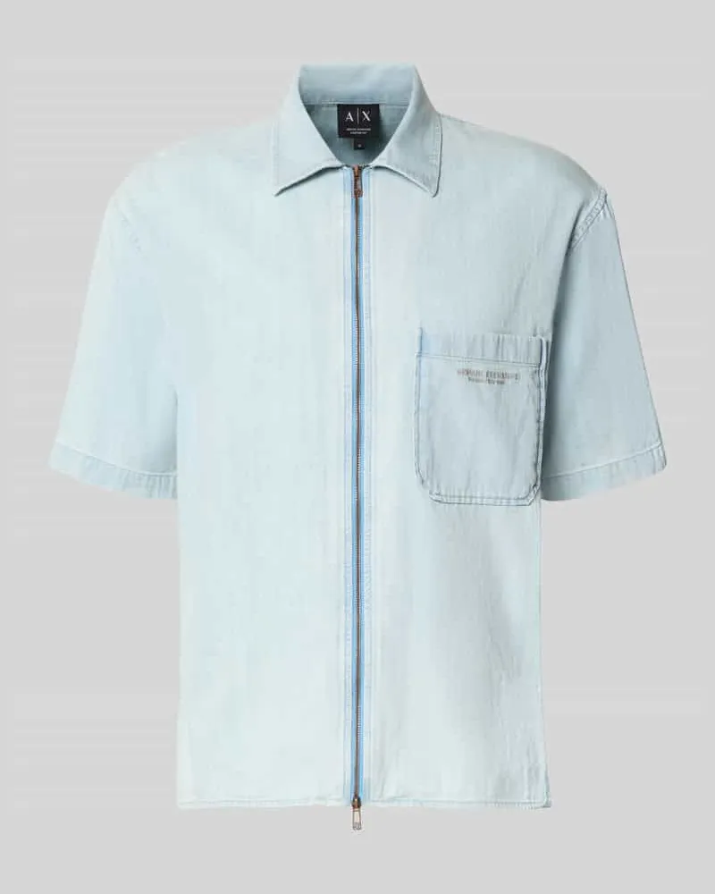Armani Exchange Regular Fit Jeanshemd aus reiner Baumwolle Modell 'CAMICIA Jeansblau