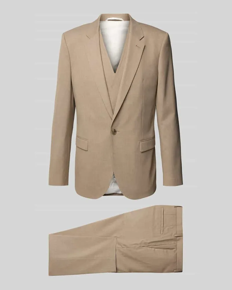 HUGO BOSS Slim Fit Anzug mit Woll-Anteil Modell 'Arti/Hesten242V1X Hellbraun
