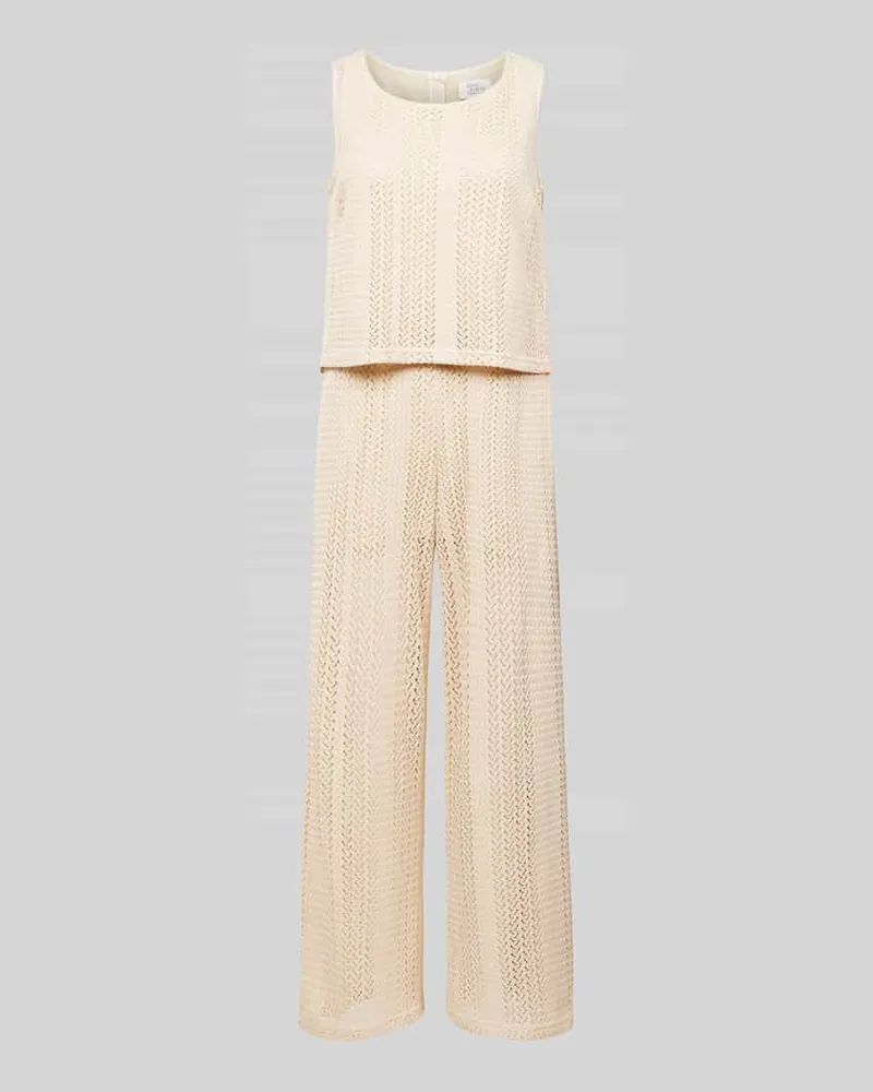 Vera Mont Jumpsuit mit Lochmuster Sand