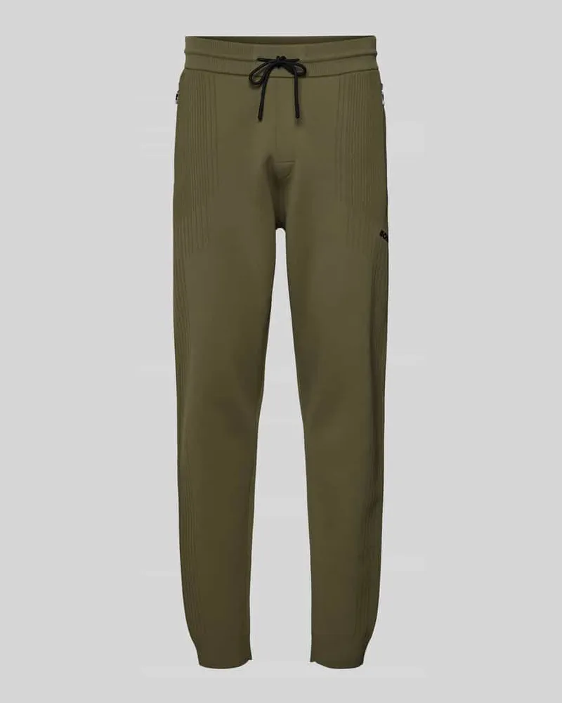 HUGO BOSS Regular Fit Sweatpants mit Jacquard Akzenten Modell 'ACTIVE PUSH Beige