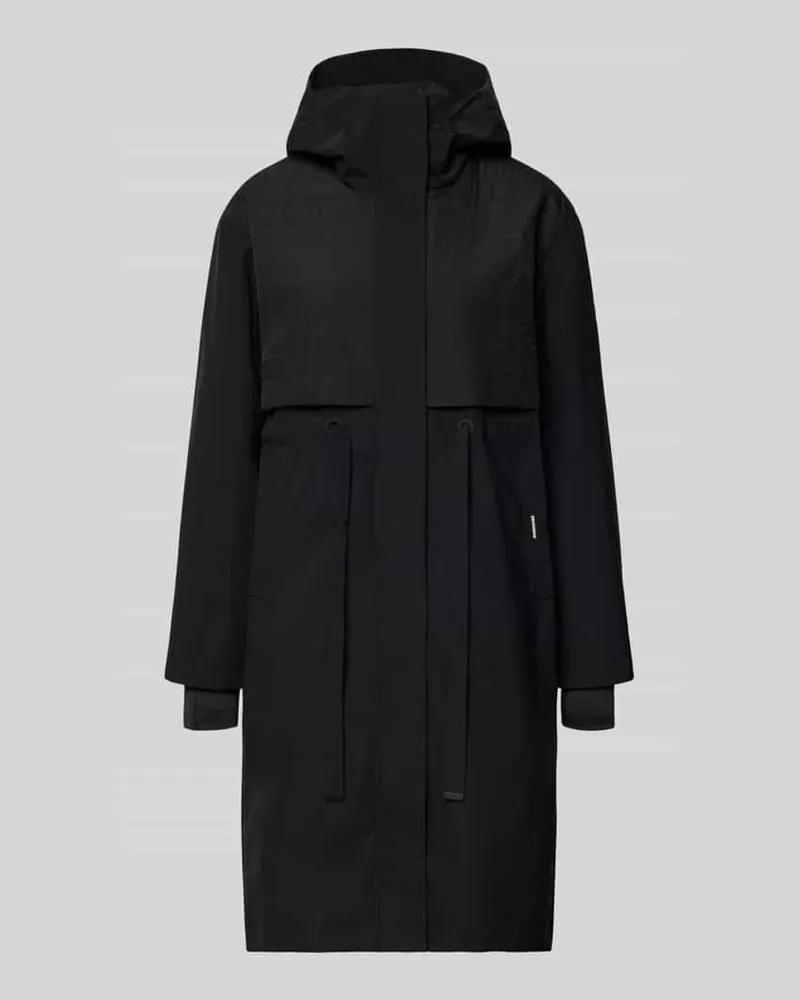 khujo Mantel mit Kapuze und Tunnelzug Modell 'ELSA Black