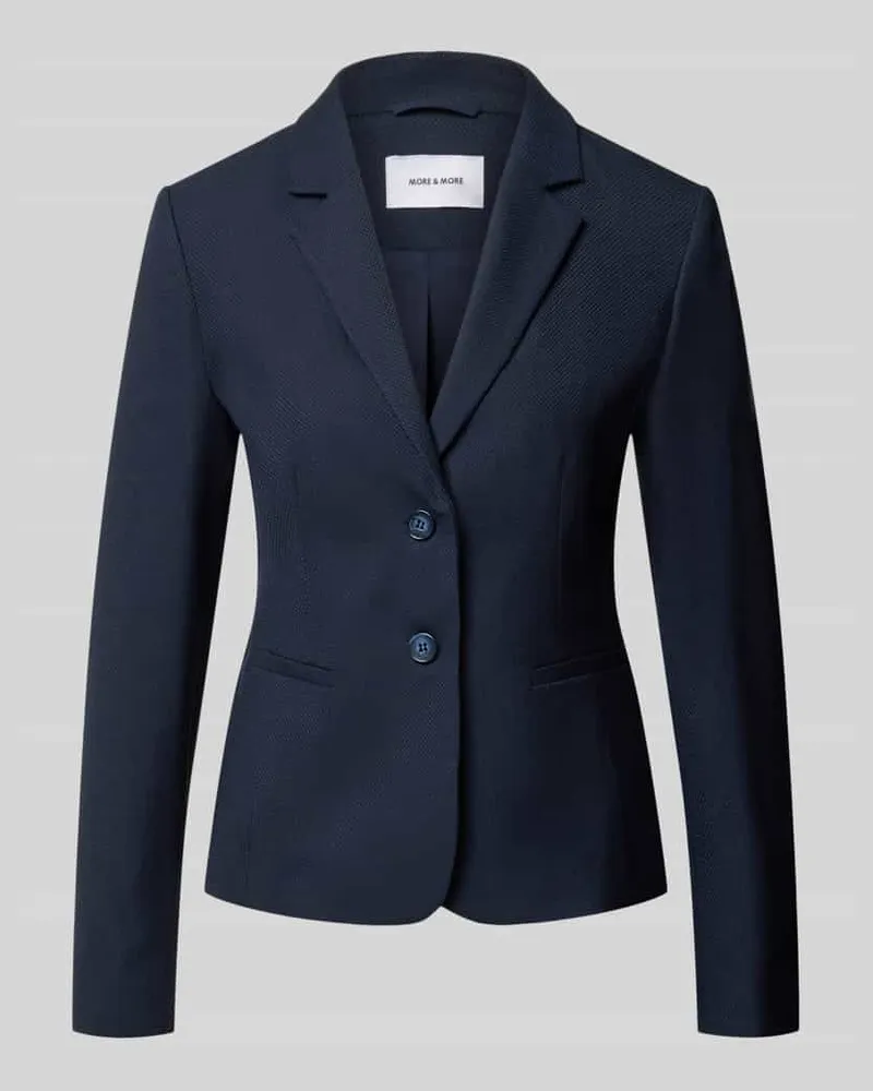 More & More Slim Fit Blazer aus elastischem Viskose-Mix mit Knopfleiste Marine
