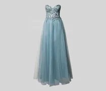 Abendkleid mit floralem Pailettenbesatz