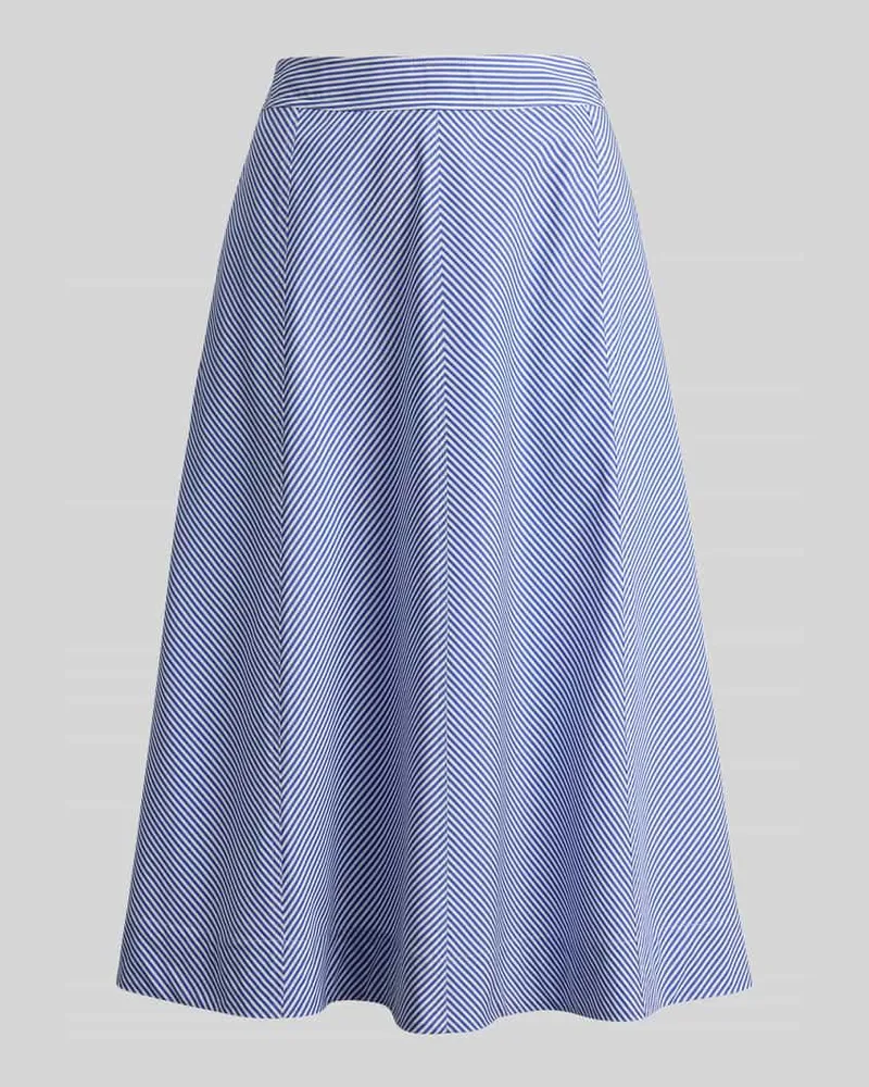 Ralph Lauren Midi-Rock aus reiner Baumwolle Hellblau