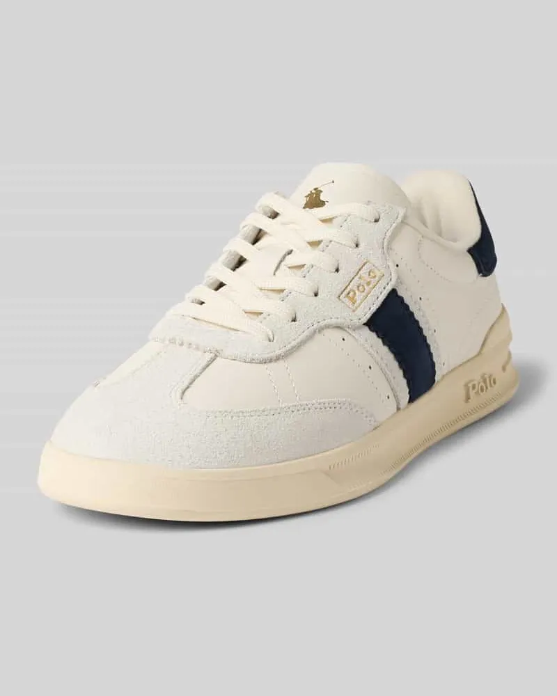 Ralph Lauren Ledersneaker mit Label-Details Modell 'Aera Weiss