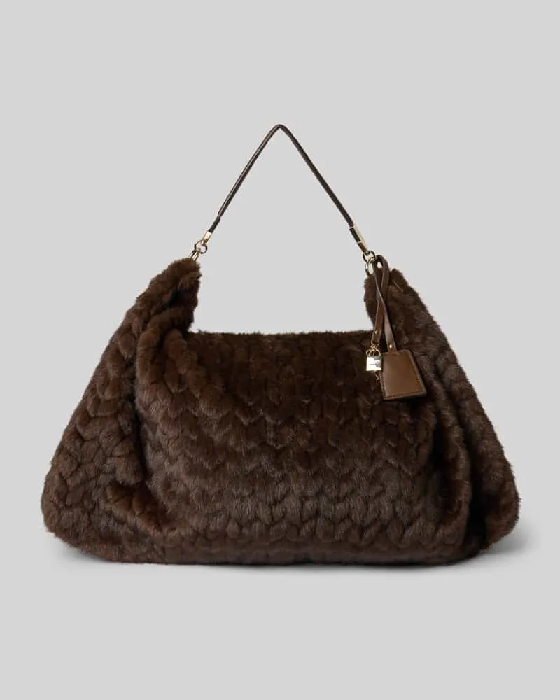 Liu Jo Hobo Bag aus Kunstfell Dunkelbraun