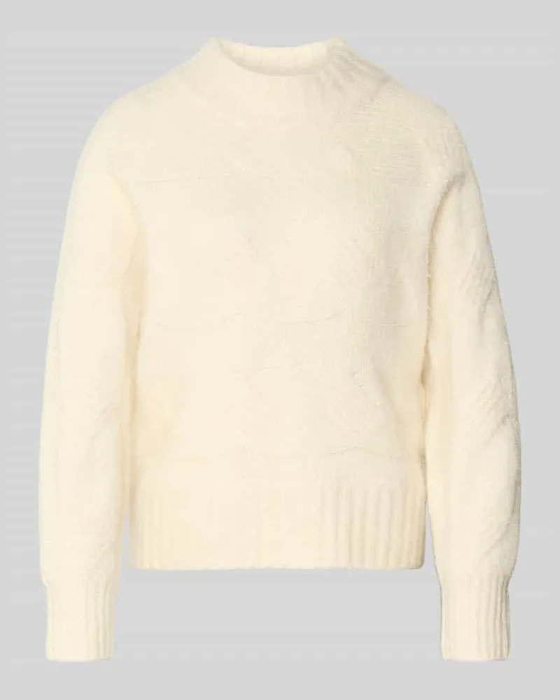OPUS Strickpullover mit gerippten Abschlüssen Ecru