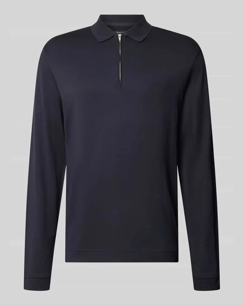 Marc O'Polo Poloshirt mit Reißverschluss-Detail Marine