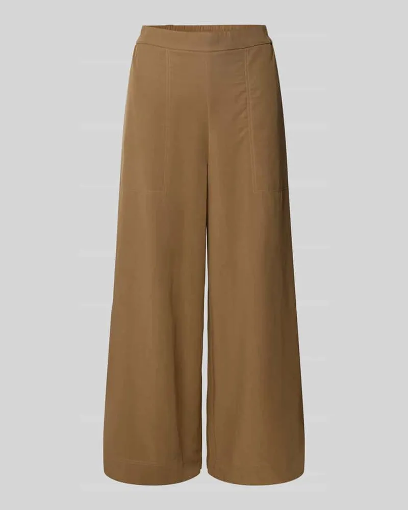 Marc O'Polo Wide Leg Culotte aus Lyocell-Leinen-Mix Camel