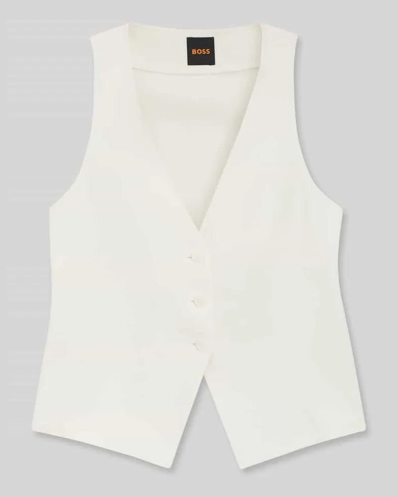 HUGO BOSS Regular Fit Weste mit Rückenschlitz Modell 'JALILY Offwhite