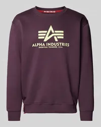 Alpha Industries Sweatshirt mit Label-Print Violett